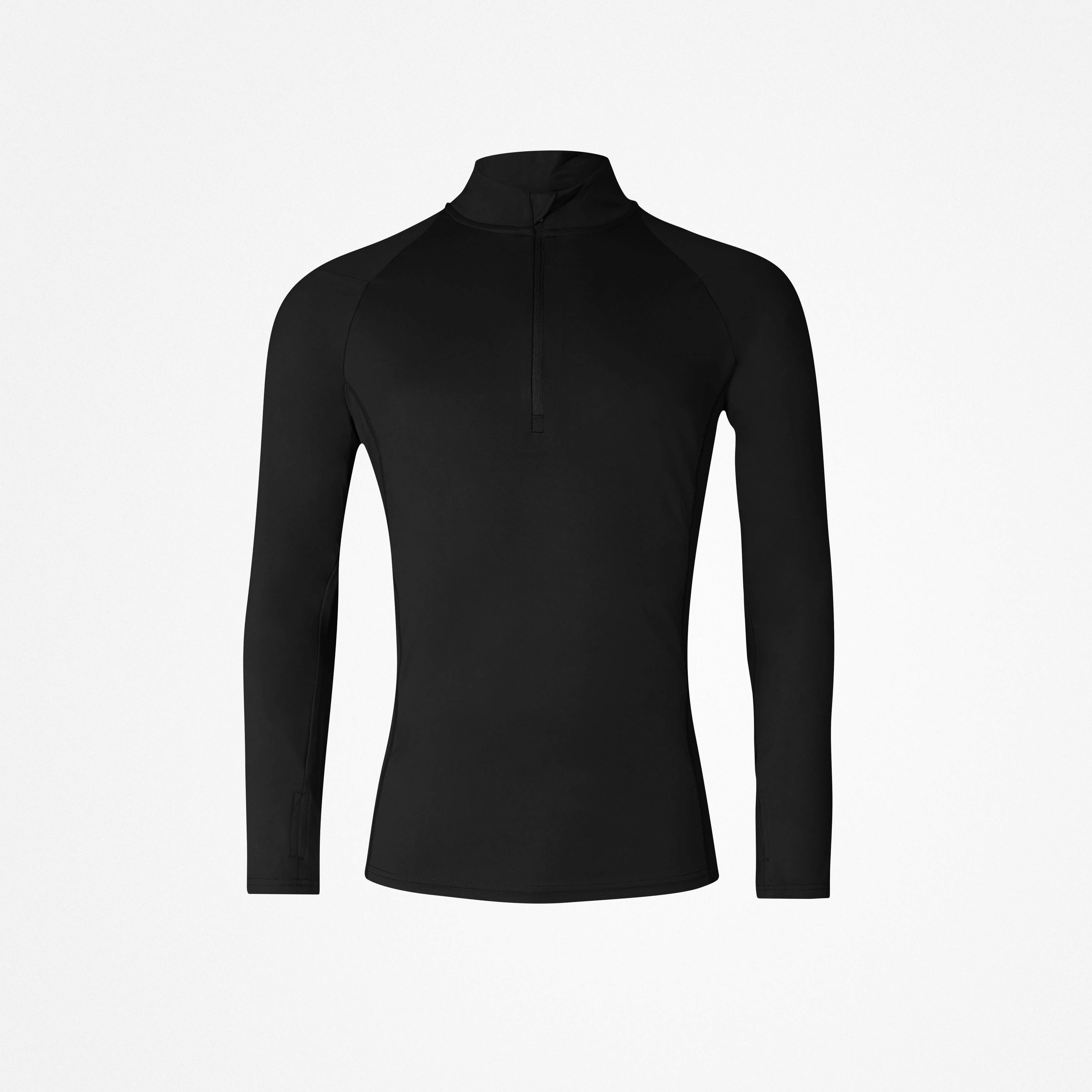 1/2 Zip Sportshirt langarm Herren | Schwarz - Image 8