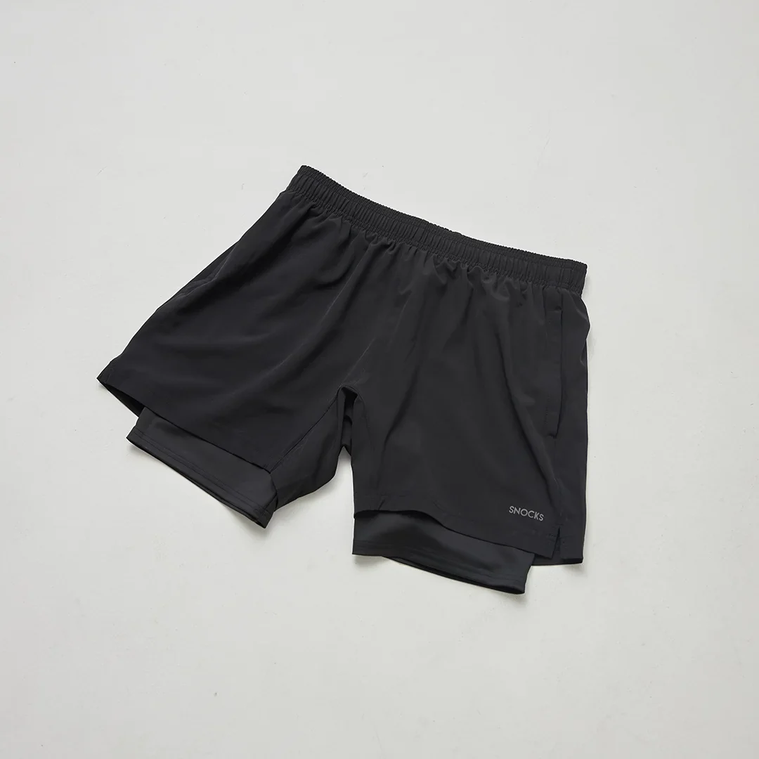 2 in 1 Shorts Herren | Schwarz - Image 7