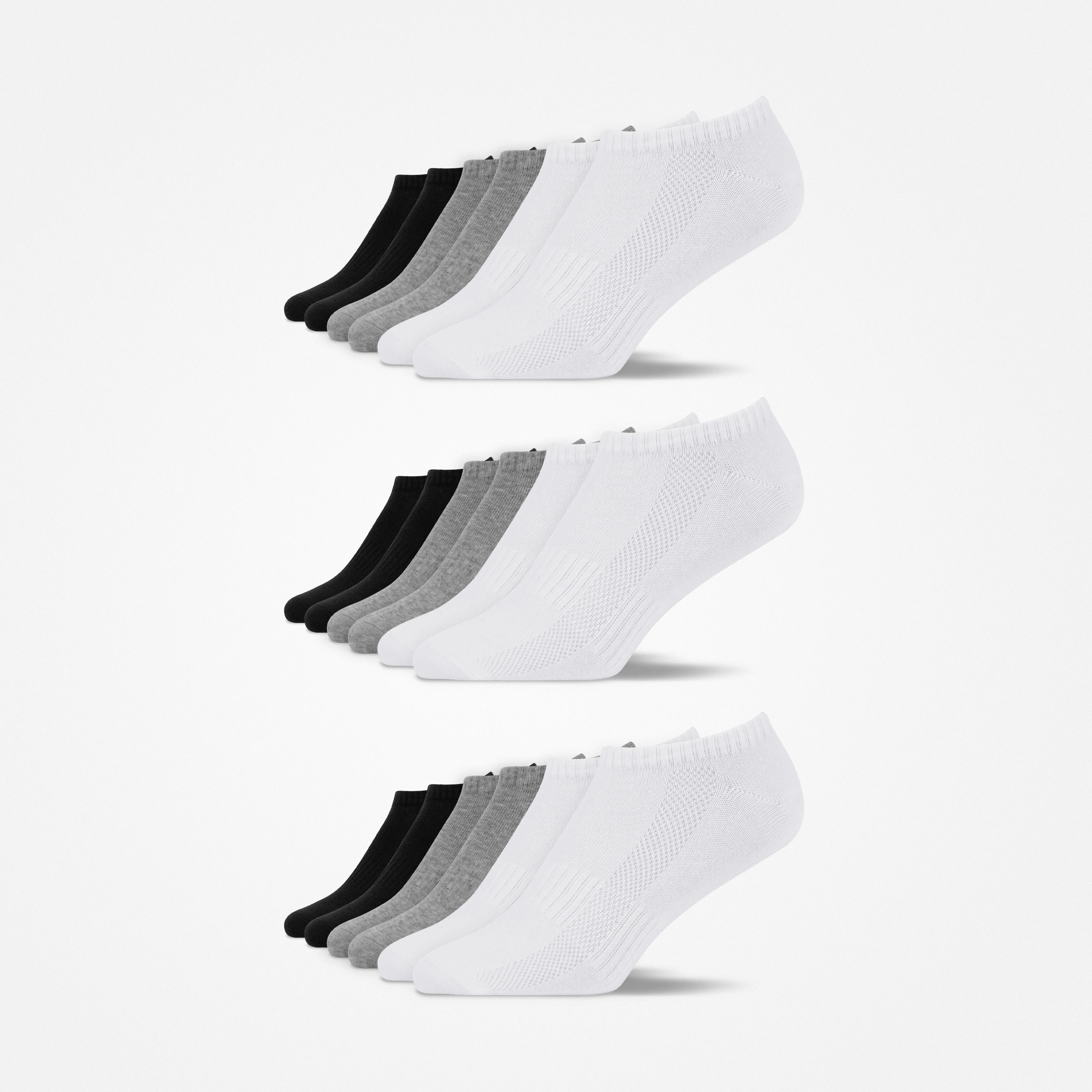 Premium Sneaker Socken | Mix (Schwarz/Weiß/Grau) - Image 10