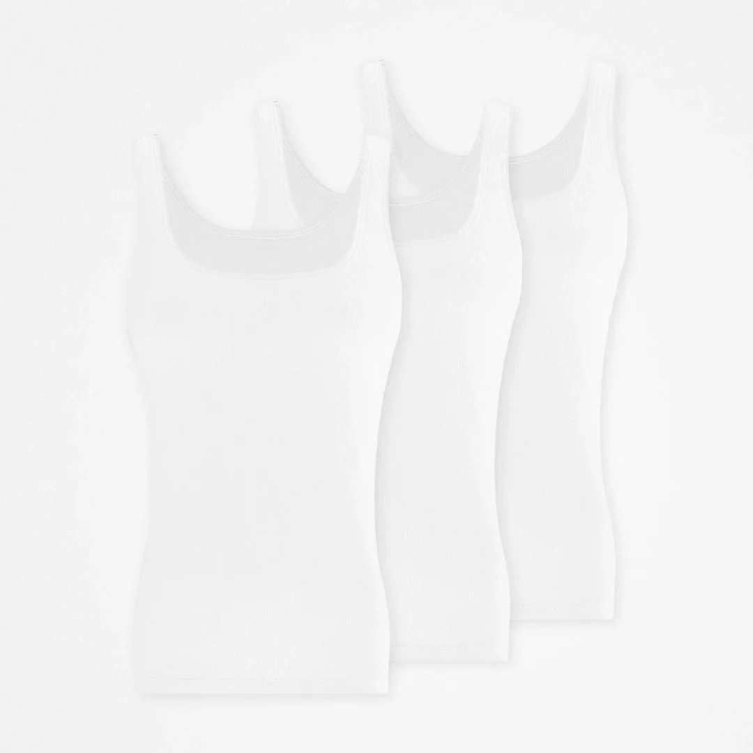 Ripp Tank Top Damen | Weiß - Image 9
