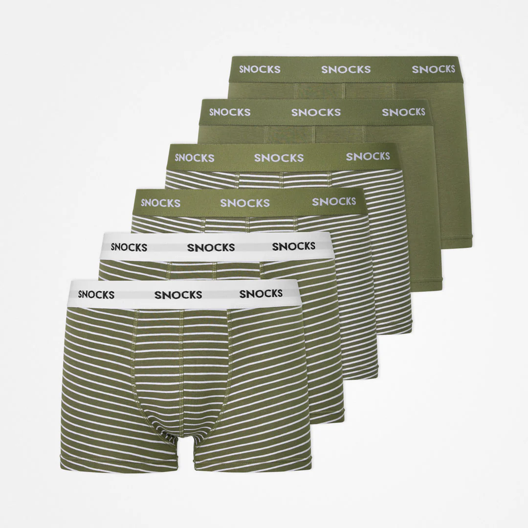 Boxershorts mit Streifen | Olivgrüne Streifen - Image 7
