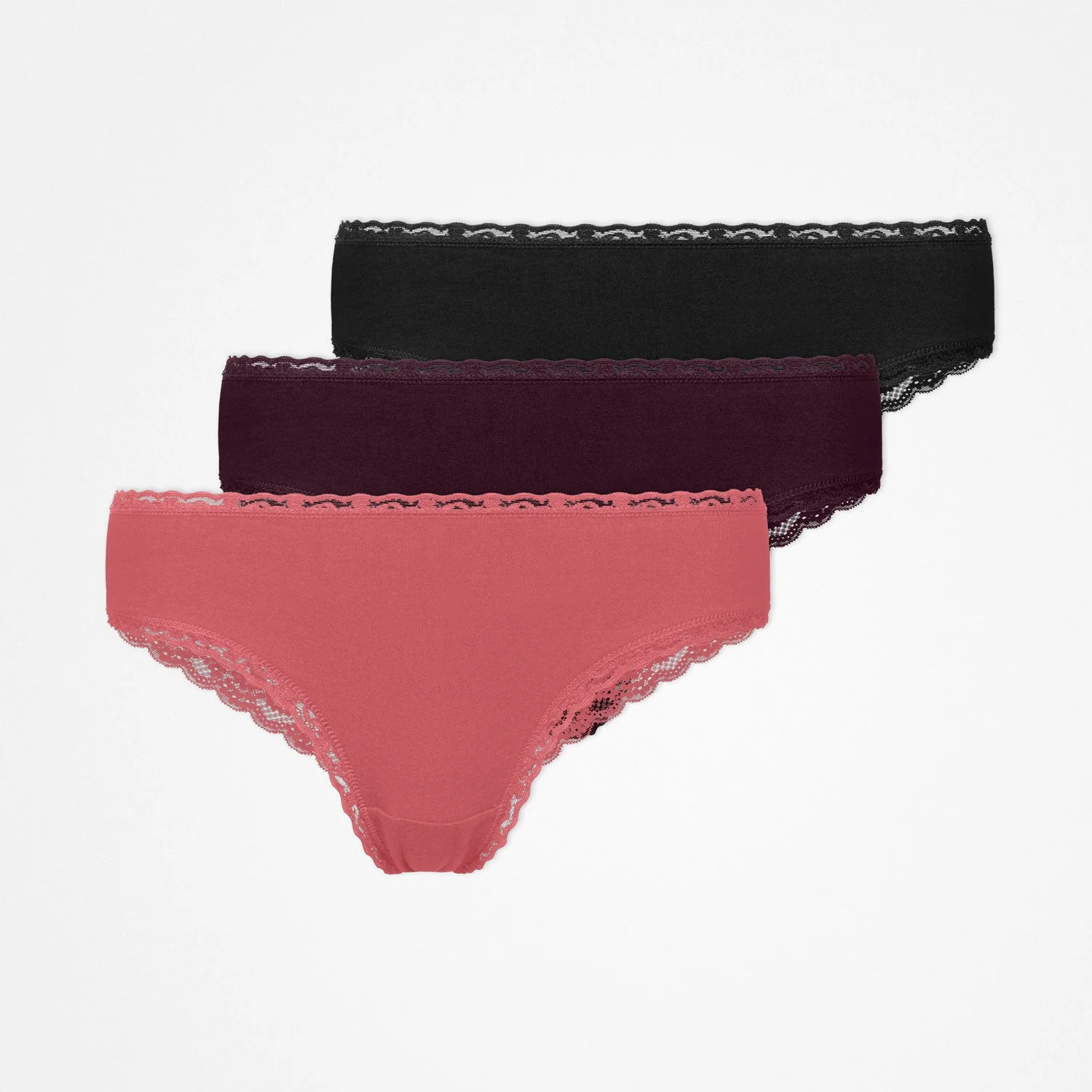 Brazilian Slips mit Spitze | Mix (Mauve/Weinrot/Schwarz) - Image 9
