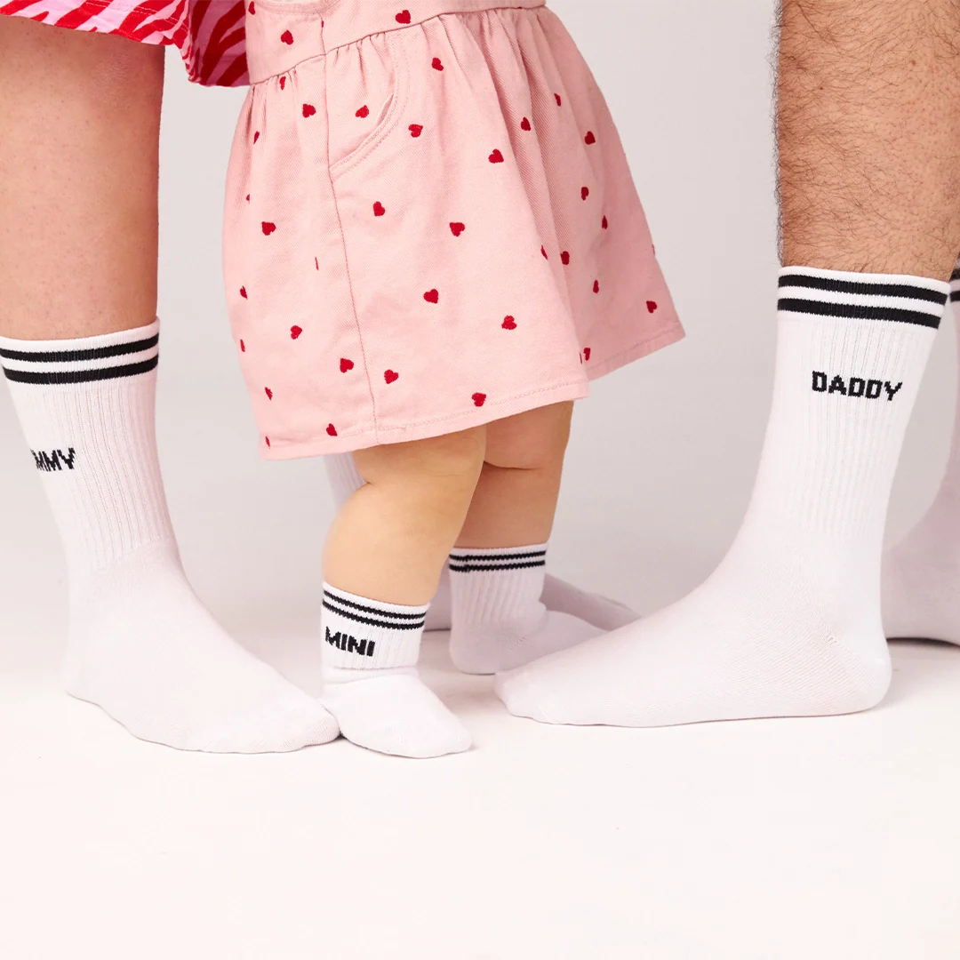 Familiensocken „Mommy, Daddy, Mini“ | Weiß - Image 3
