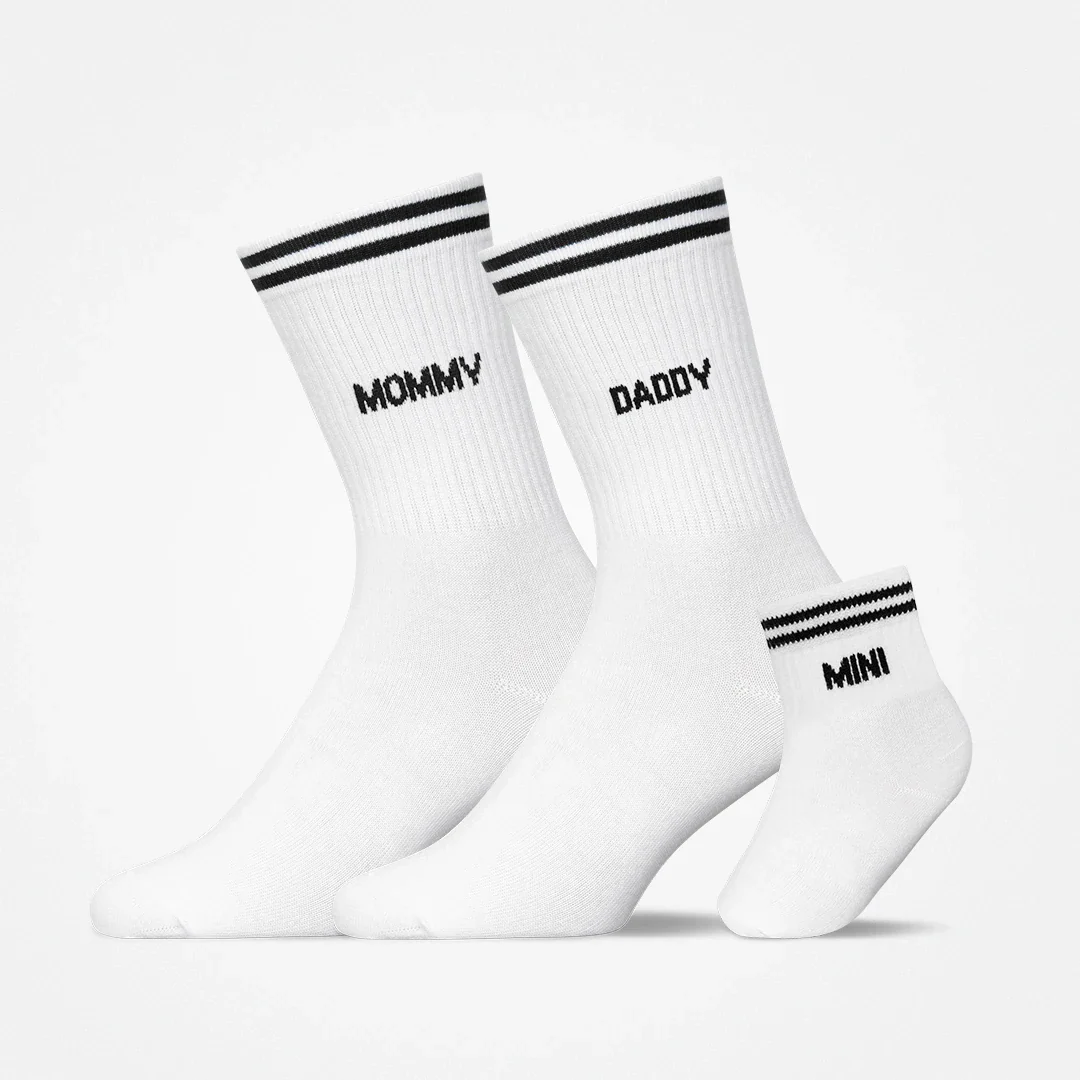 Familiensocken „Mommy, Daddy, Mini“ | Weiß - Image 8