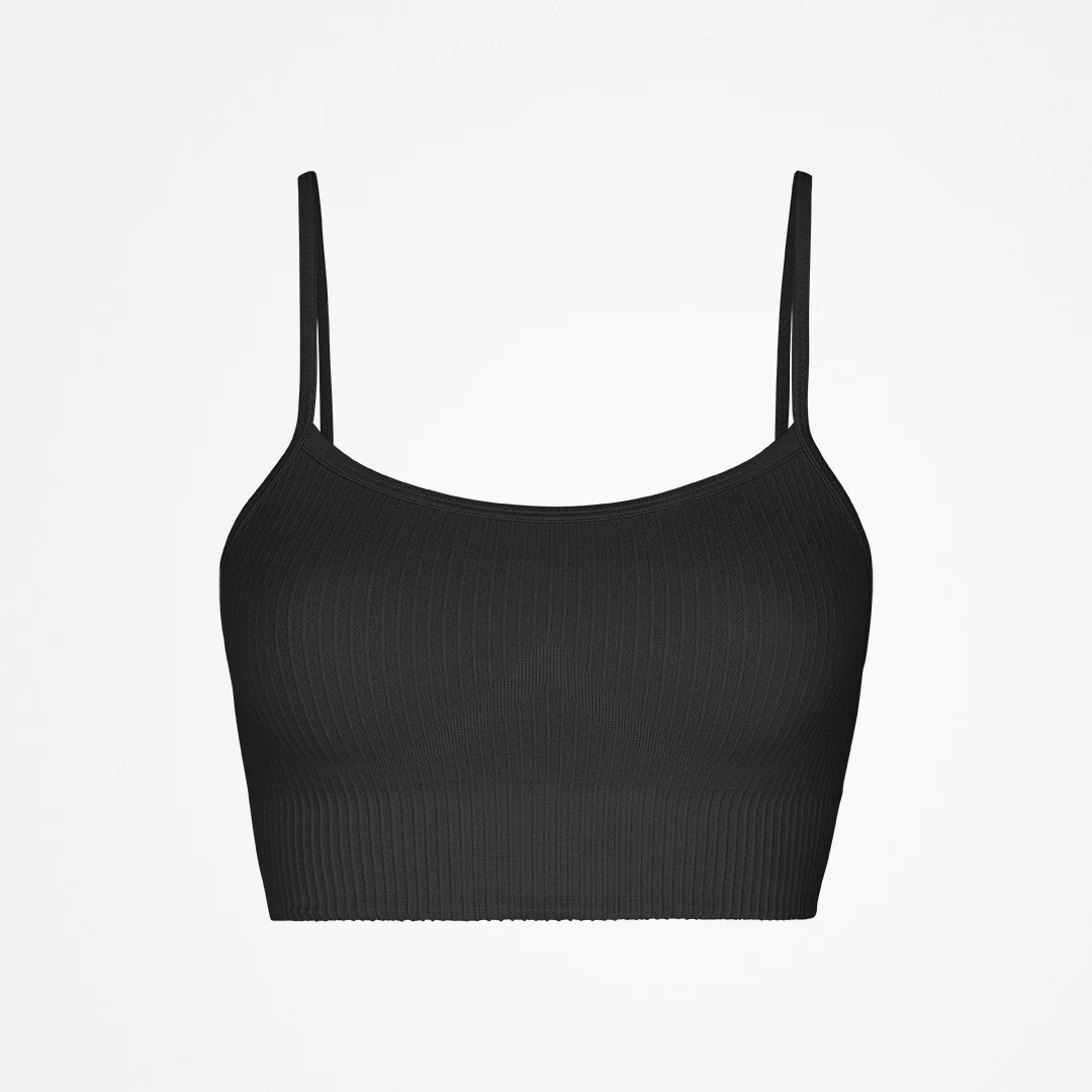 Gerippter Sport-BH | Schwarz - Image 10