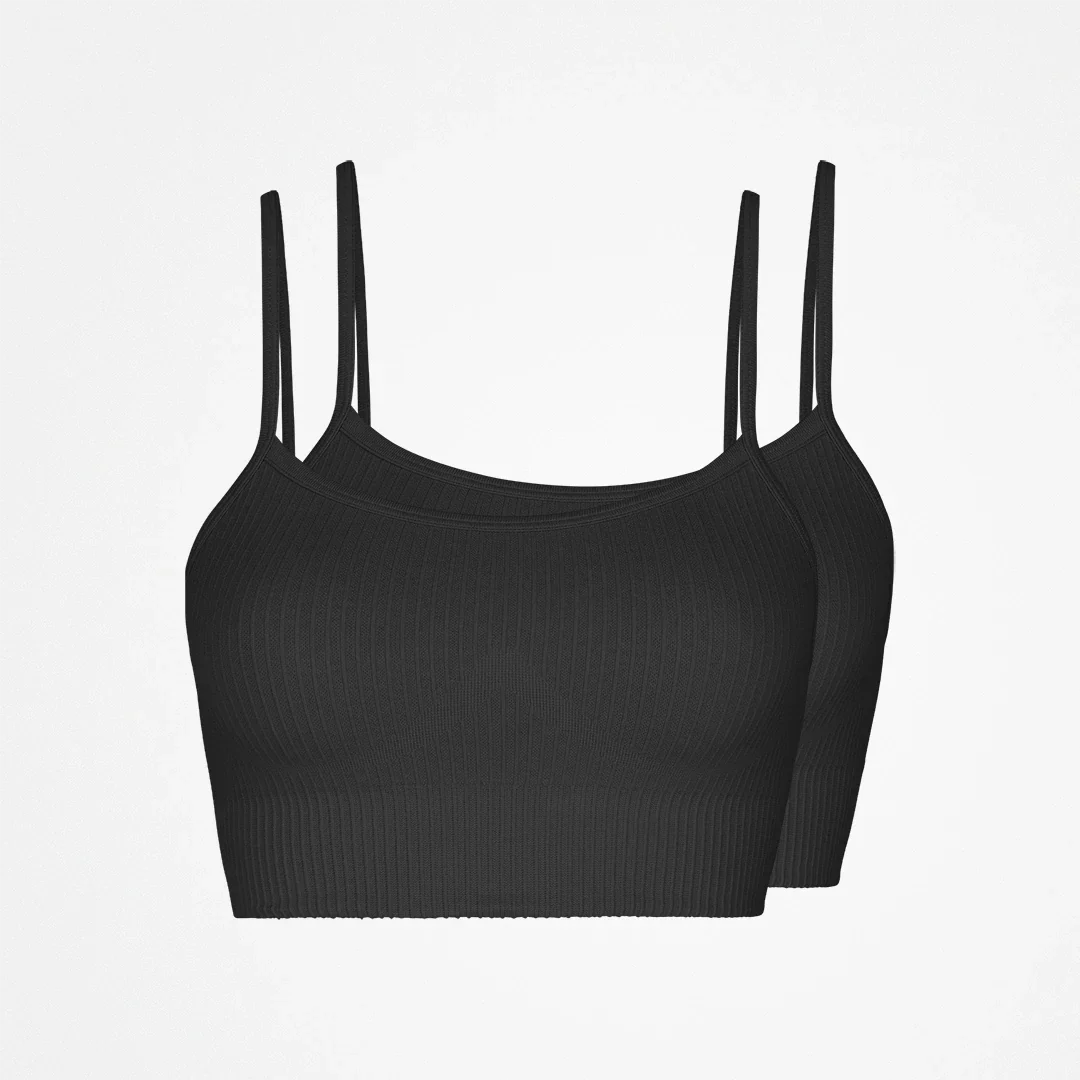 Gerippter Sport-BH | Schwarz - Image 11