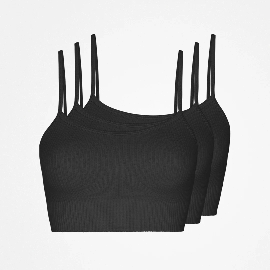 Gerippter Sport-BH | Schwarz - Image 12