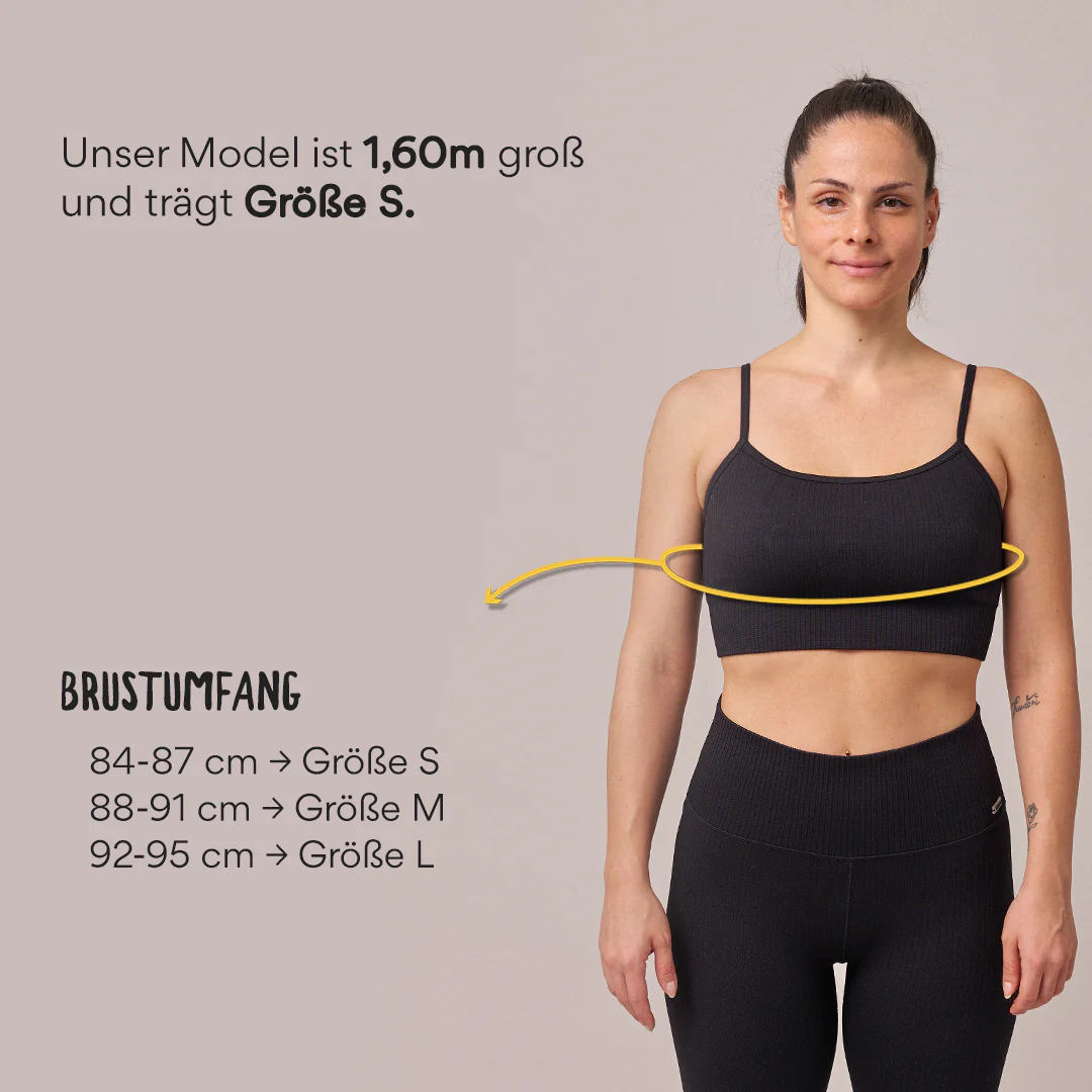 Gerippter Sport-BH | Schwarz - Image 9