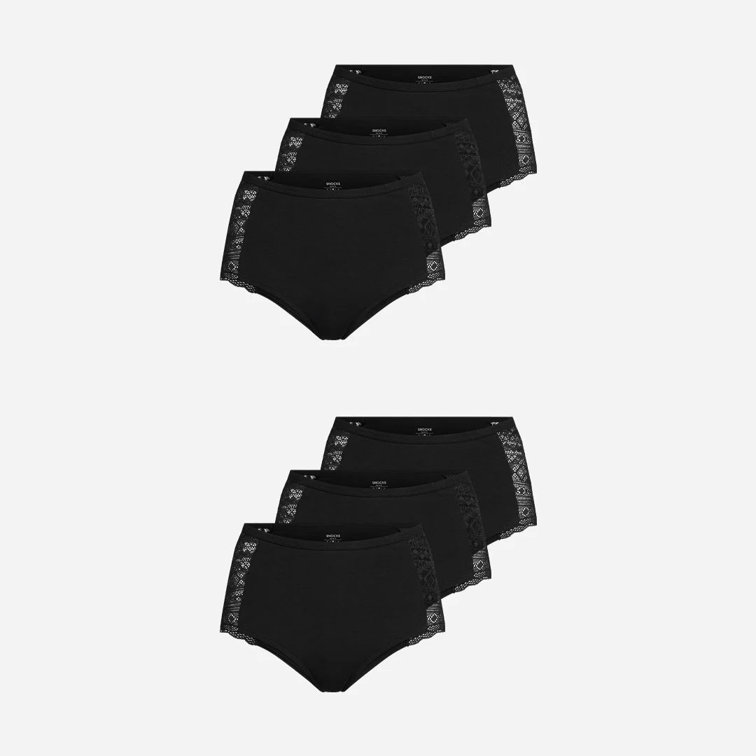 High Waist Hipster Panties mit Spitze | Schwarz - Image 10