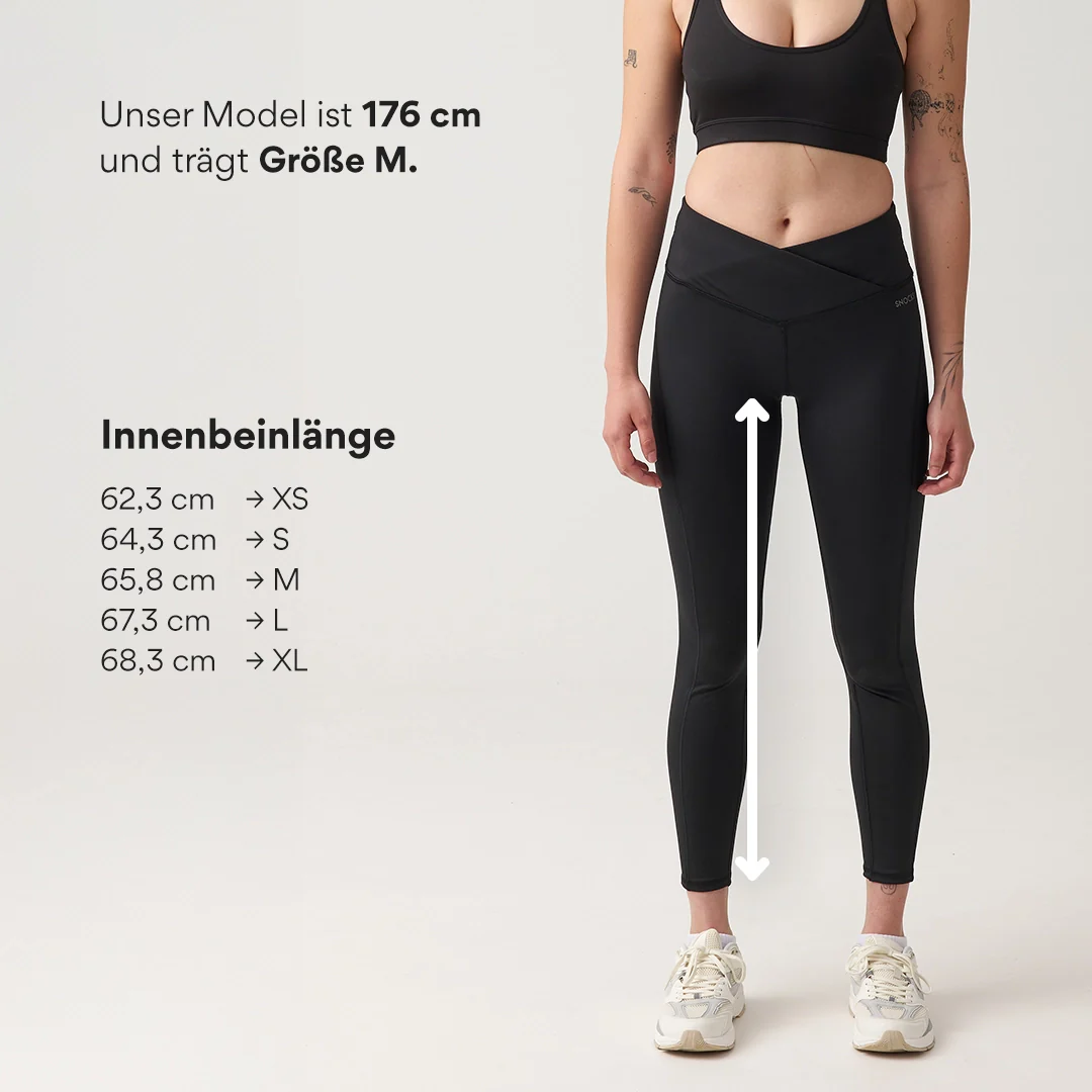 High Waist Leggings V Cross | Schwarz - Image 10