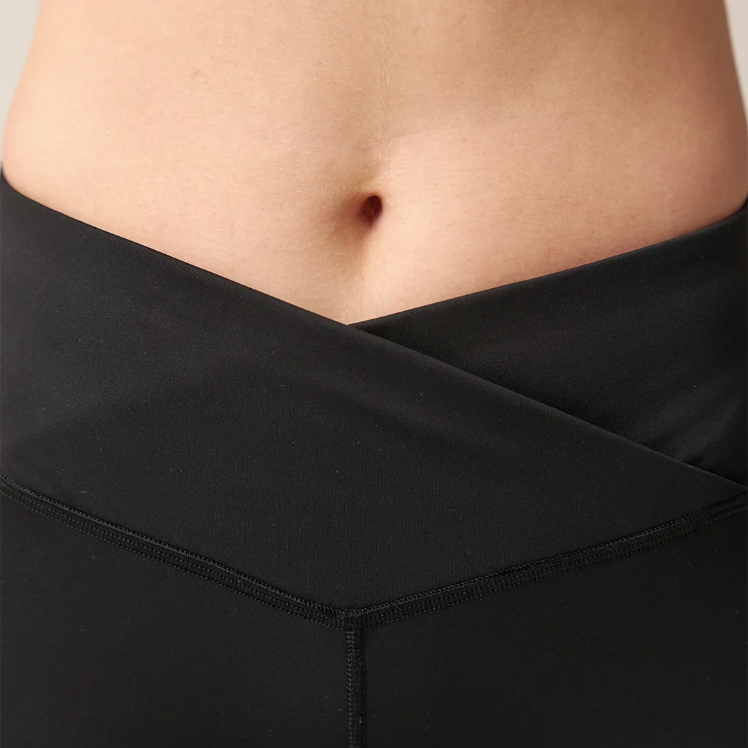 High Waist Leggings V Cross | Schwarz - Image 2