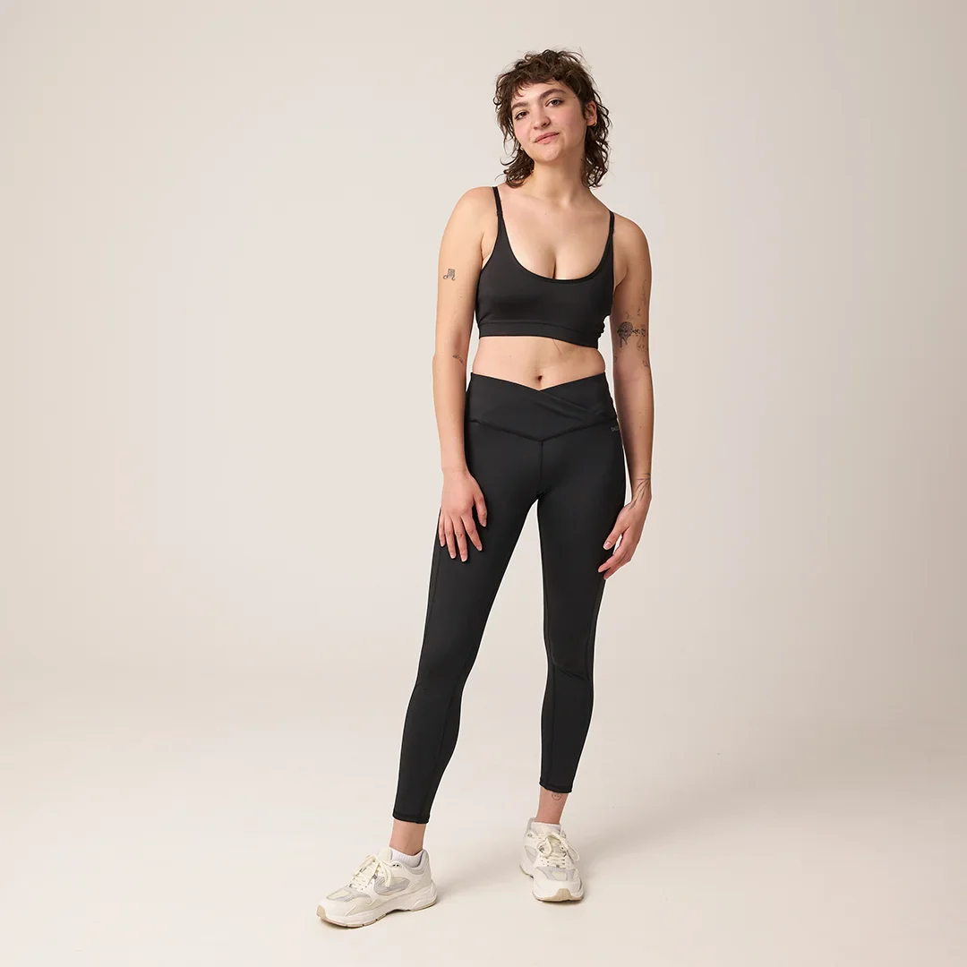 High Waist Leggings V Cross | Schwarz - Image 3
