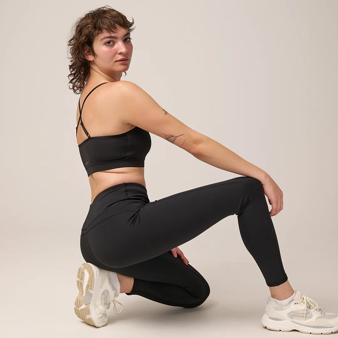 High Waist Leggings V Cross | Schwarz - Image 6