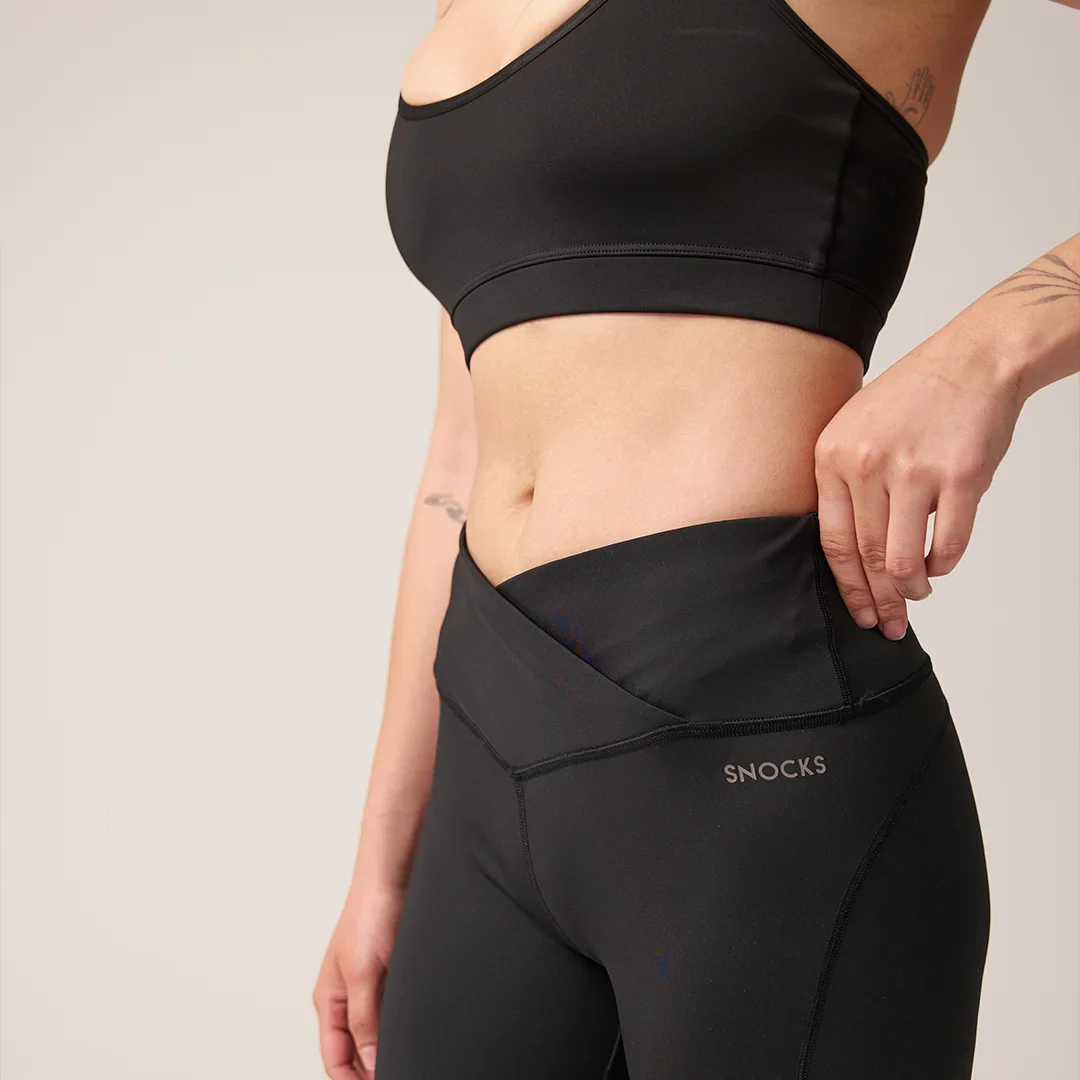High Waist Leggings V Cross | Schwarz - Image 7