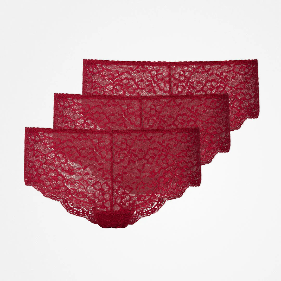 Hipster Panties aus Spitze | Dunkelrot - Image 11