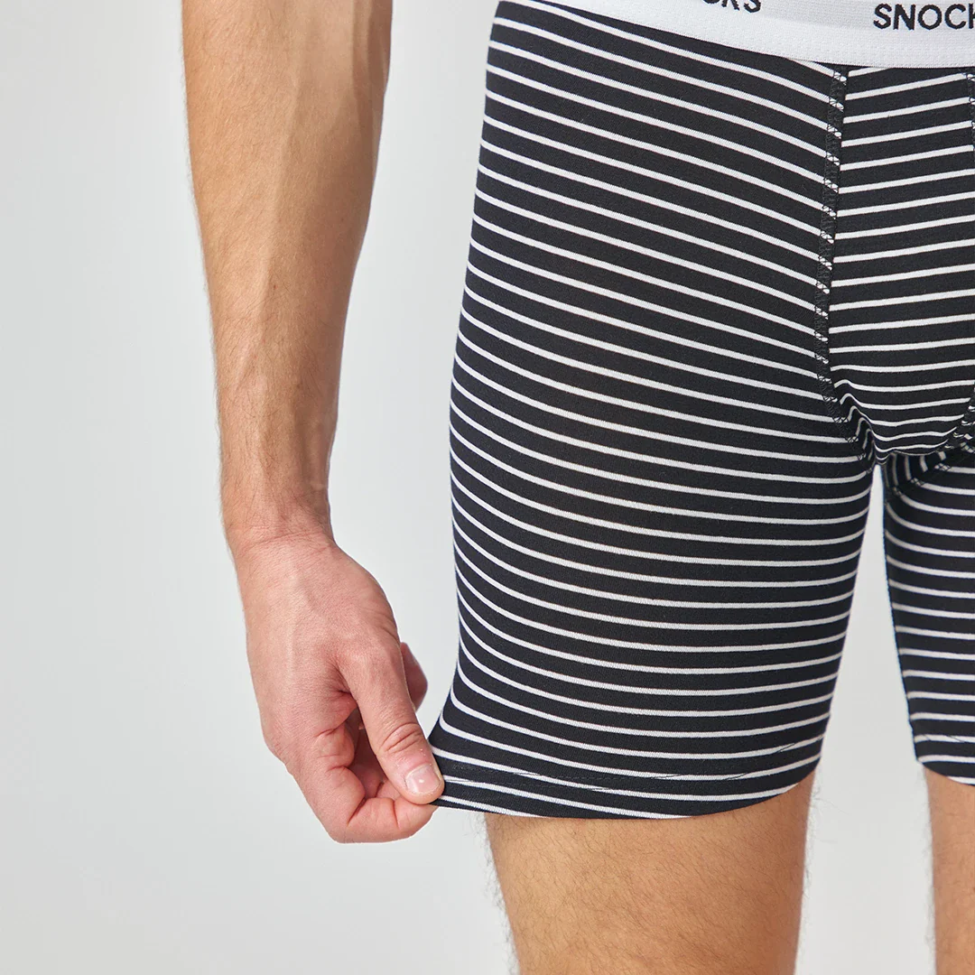 Lange Boxershorts mit Streifen | Blau - Image 4