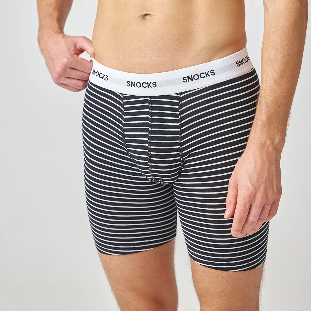 Lange Boxershorts mit Streifen | Blau - Image 5