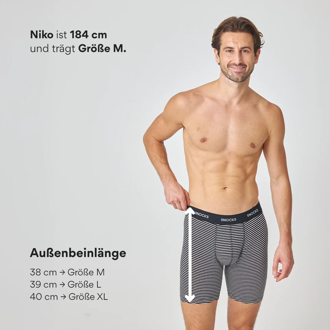 Lange Boxershorts mit Streifen | Blau - Image 8