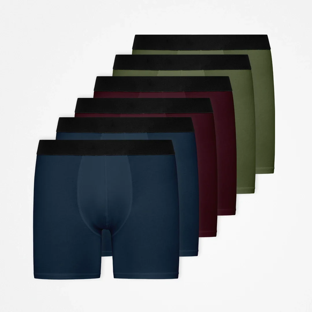 Lange Boxershorts ohne Logo | Mix (Rot/Olive/Blau) - Image 10