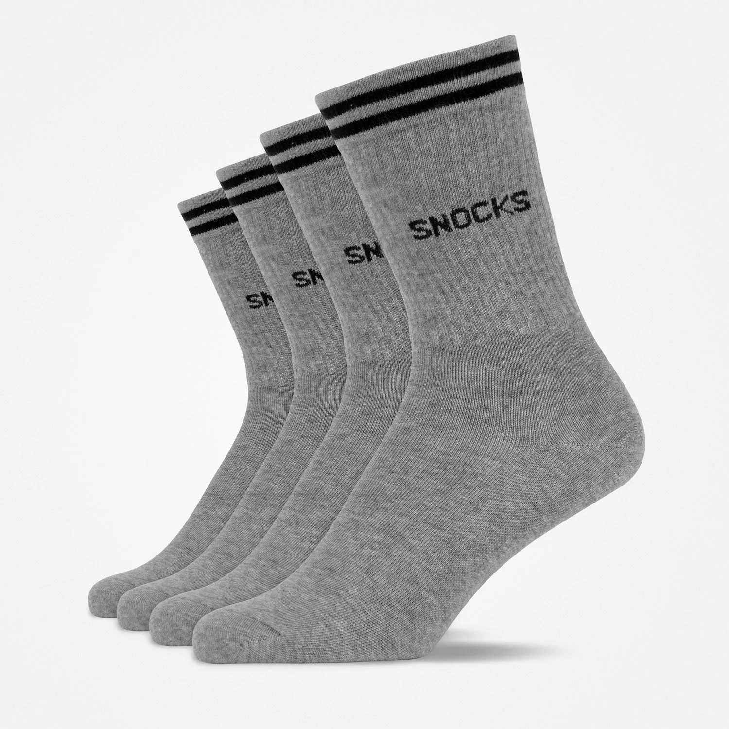 Hohe Sportsocken mit Streifen | Grau - Image 7