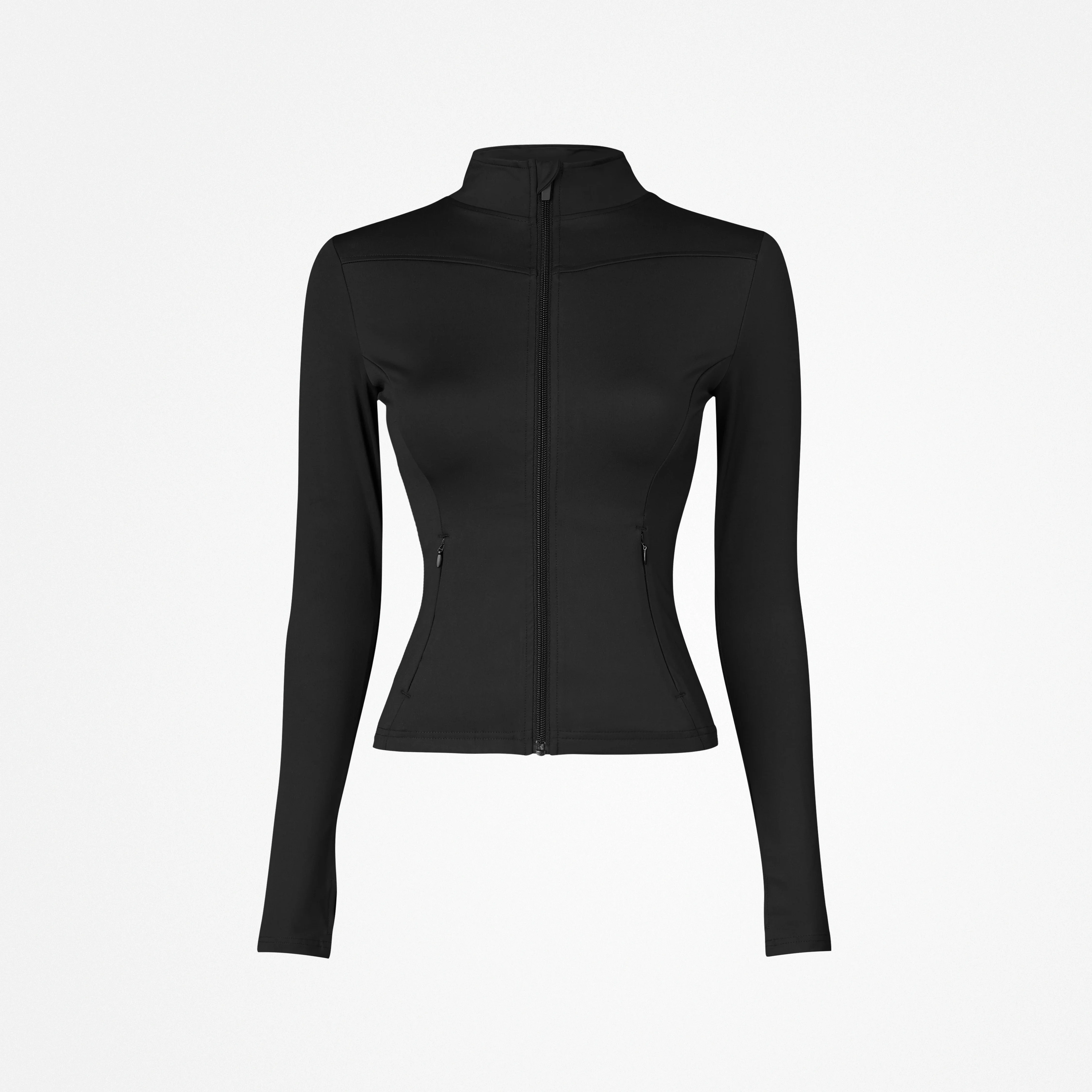 Sportjacke Damen mit Reißverschluss | Schwarz