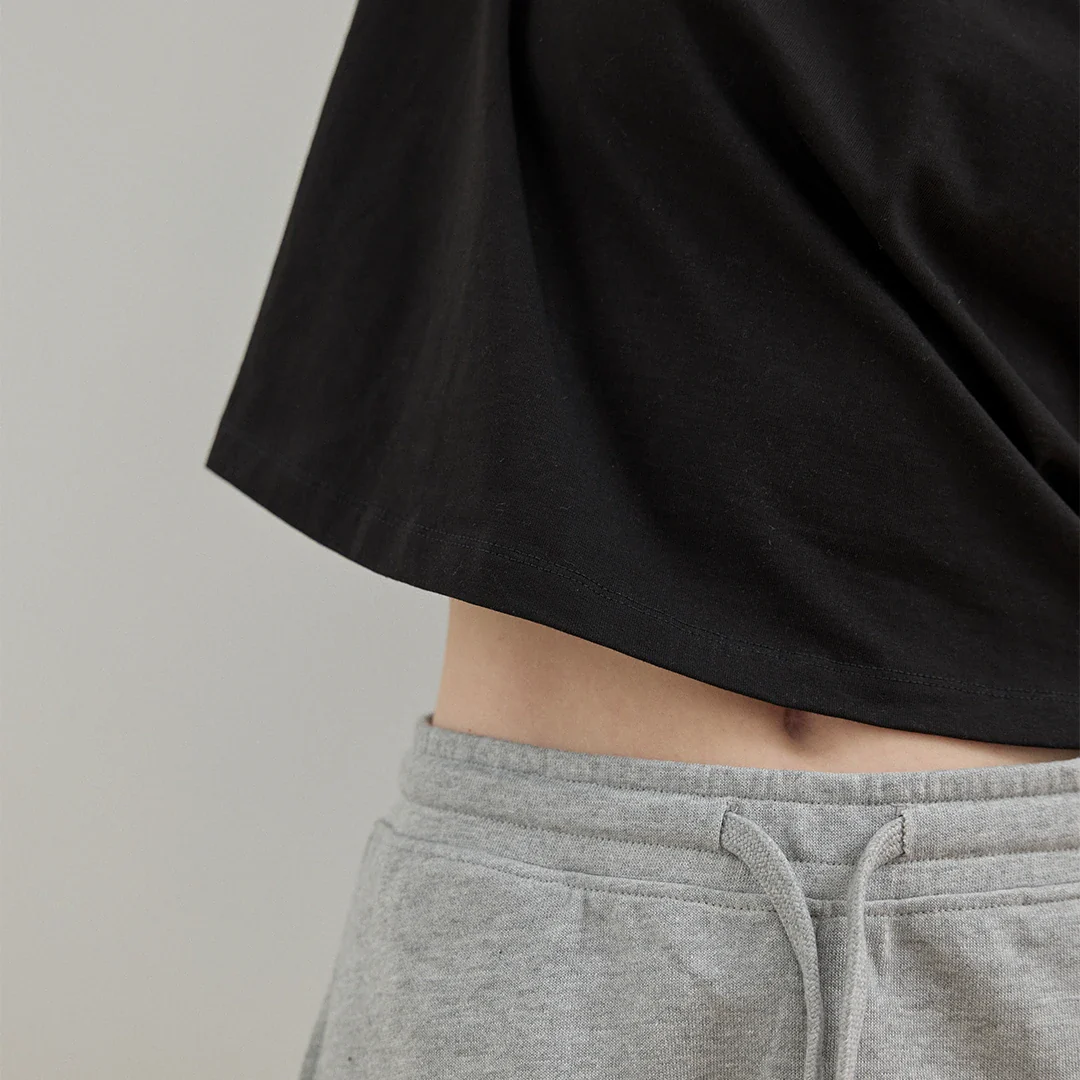 T-Shirt Cropped Damen | Schwarz - Image 3