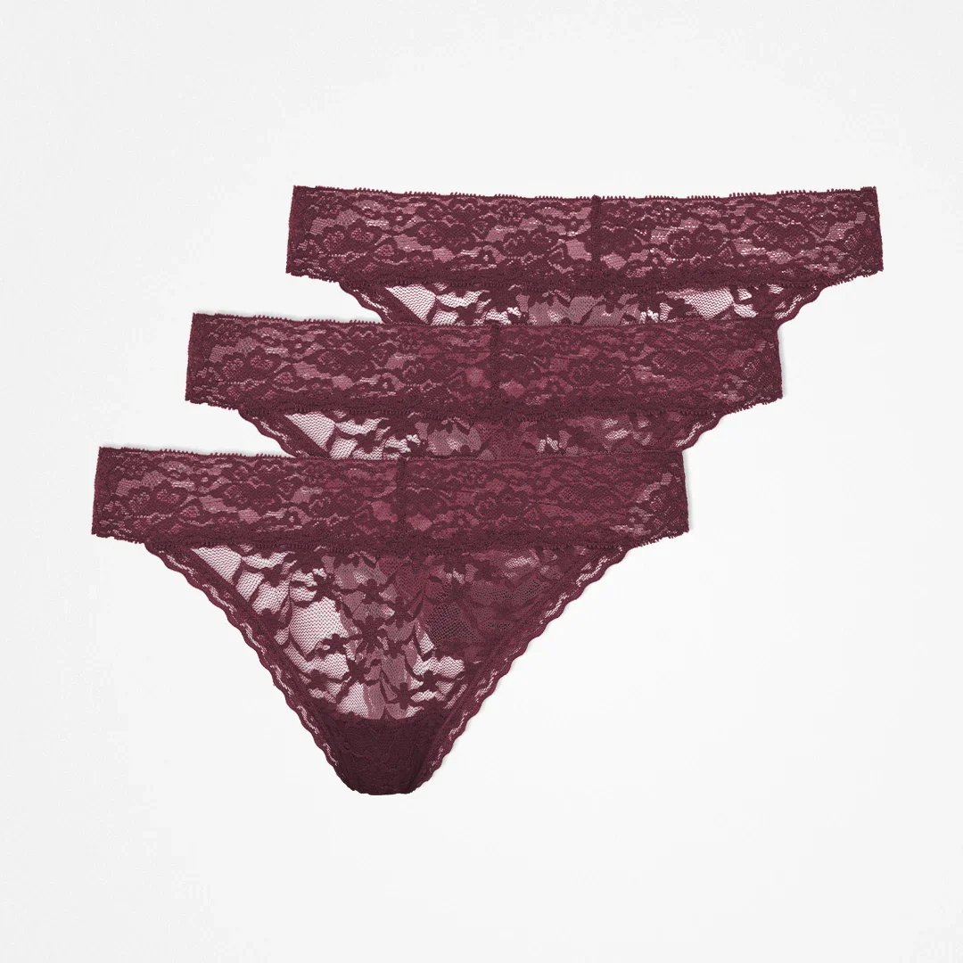 Tangas aus Spitze | Weinrot