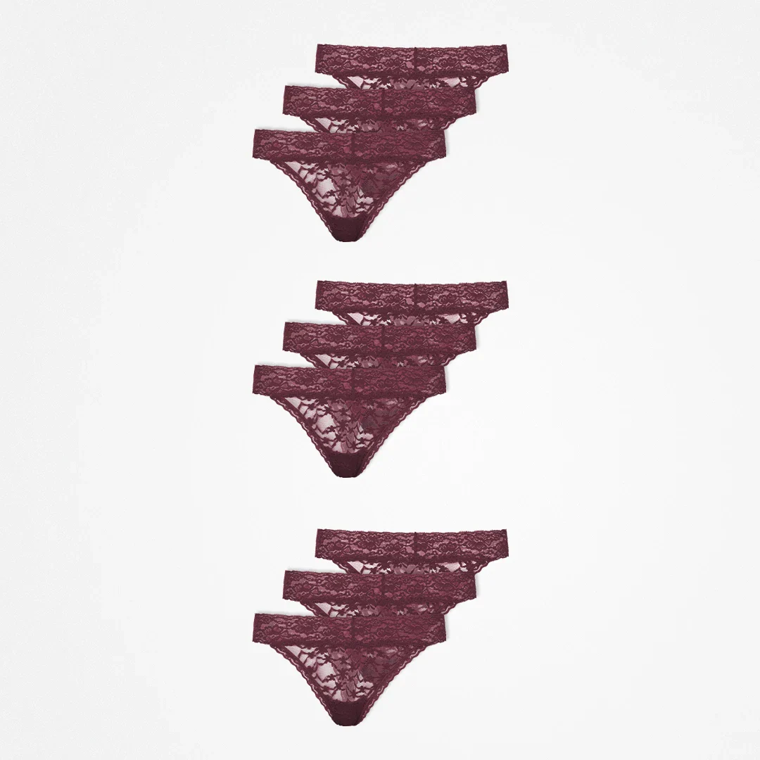 Tangas aus Spitze | Weinrot - Image 13