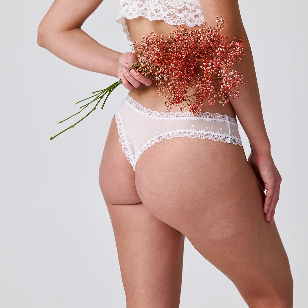 Tangas mit Spitze love | Weiß - Image 3
