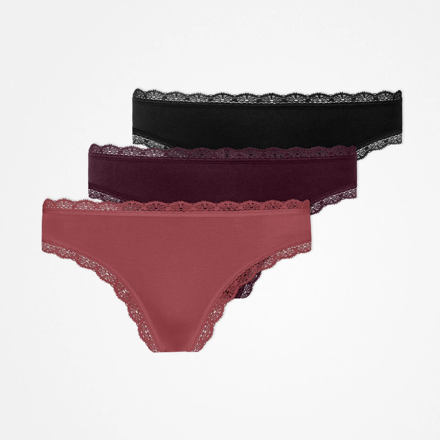 Tangas mit Spitze | Mix (Mauve/Weinrot/Schwarz) - Image 11